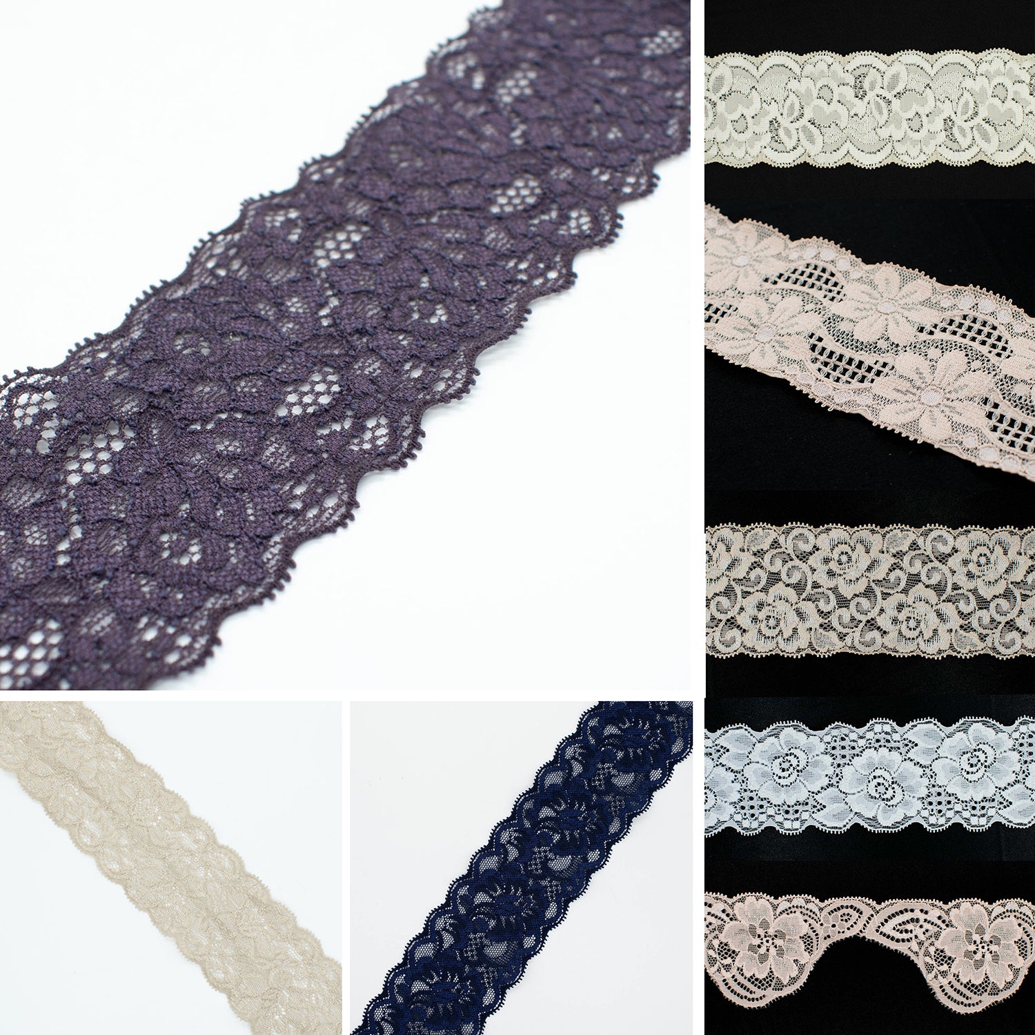 Stretch Raschel Lace Trim 60mm