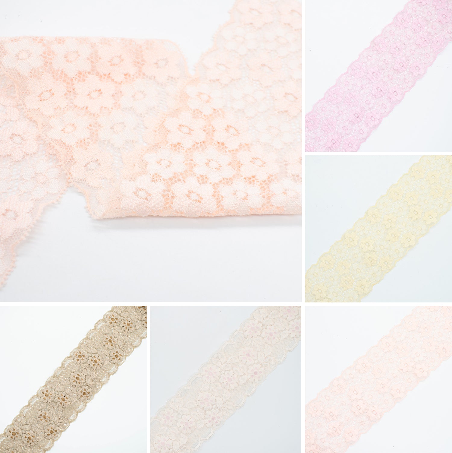 Floral Bloom Stretch Raschel Lace Trim 70mm