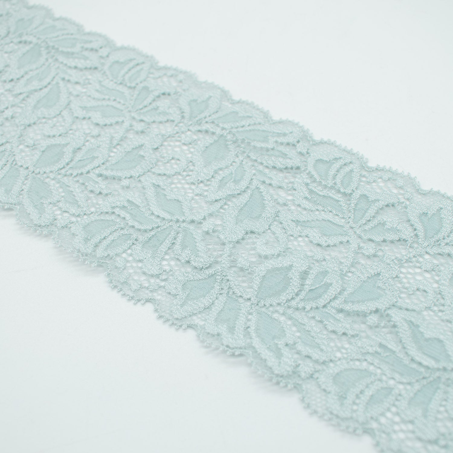 Stretch Raschel Lace Trim 85mm Light Blue