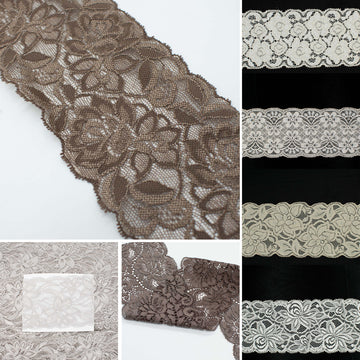 Flower Stretch Raschel Lace Trim 8cm