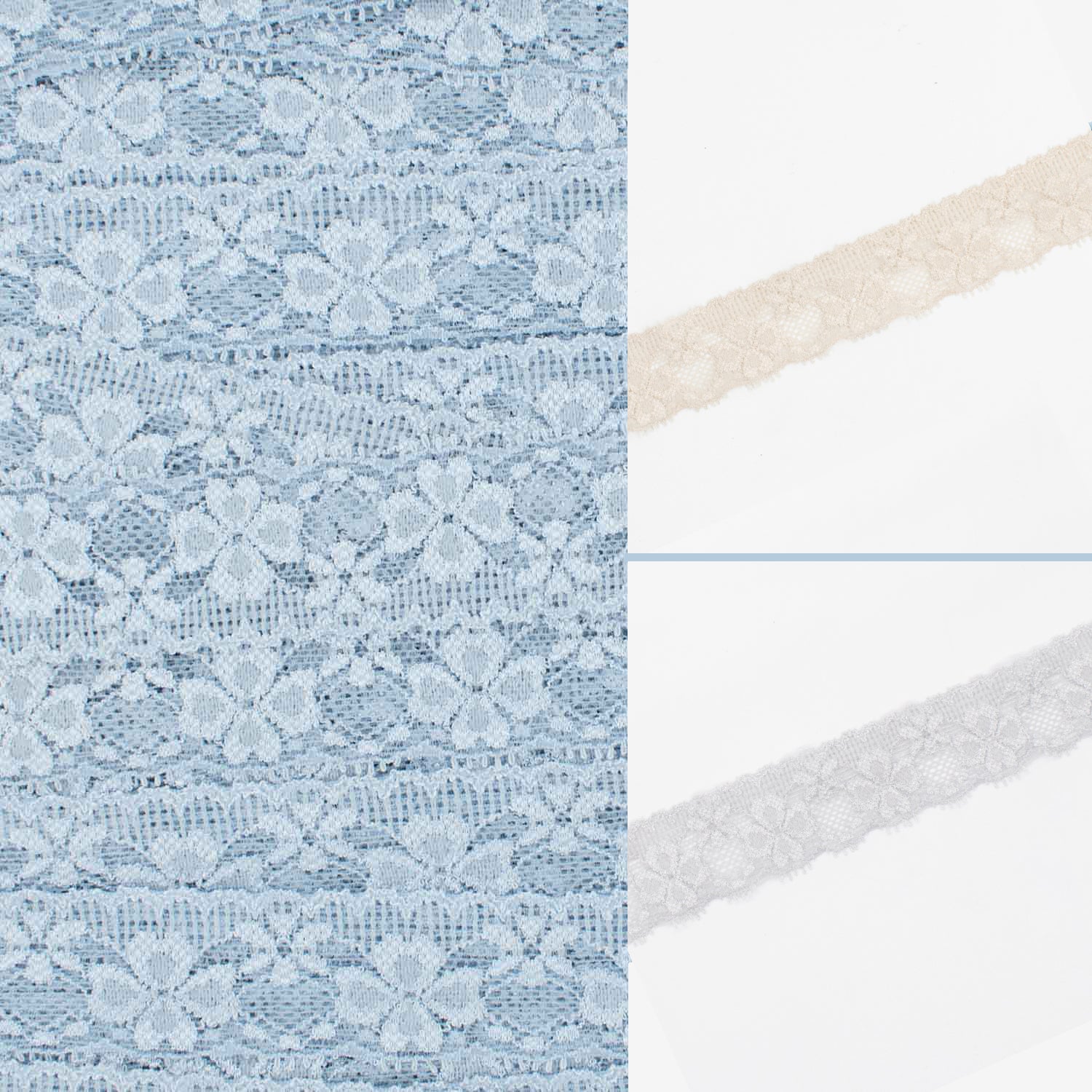 Stretch Raschel Lace Trim 30mm Design-S7 Four Leaf Clover