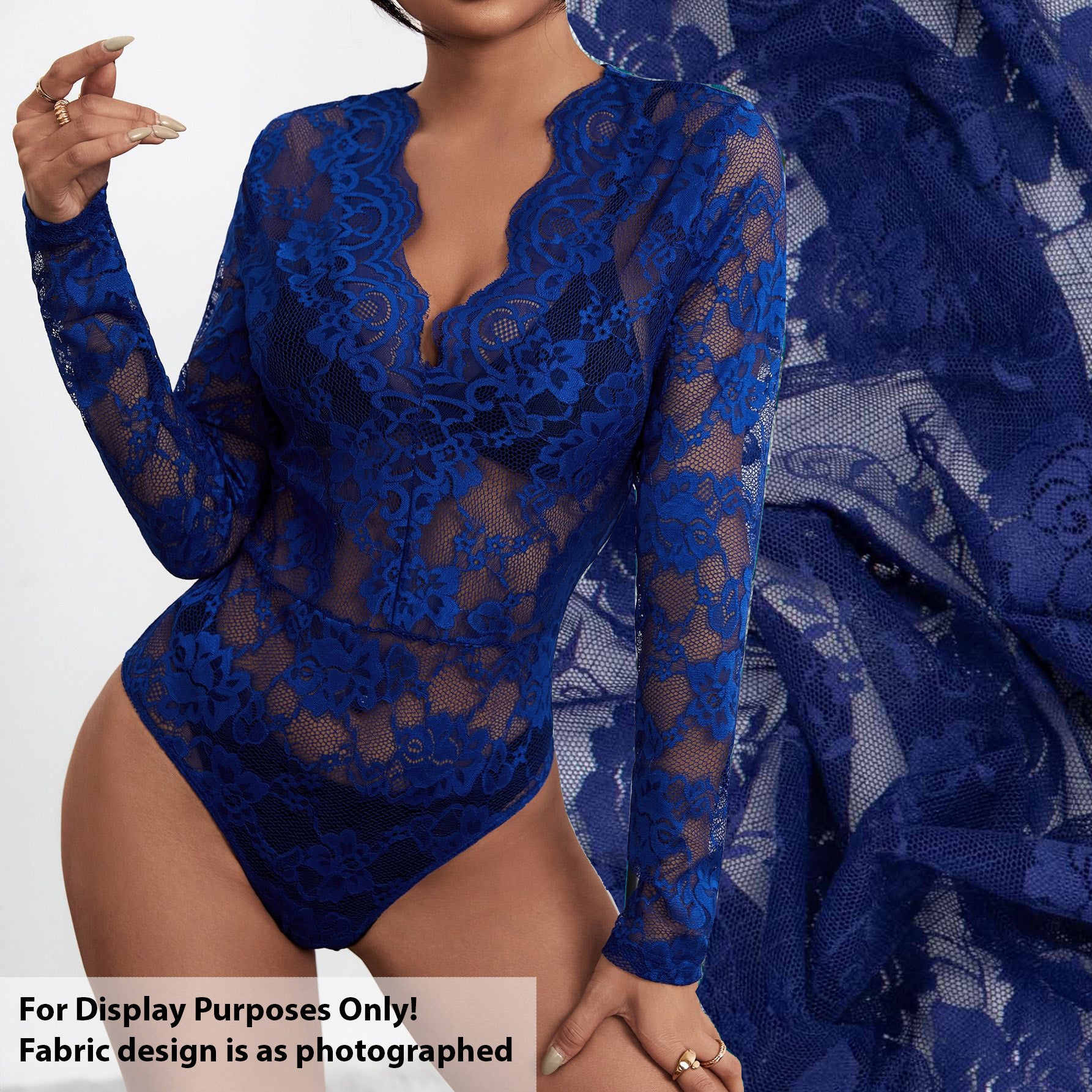 Soft Stretch Lace Design-39722 Floral Vines on Wave