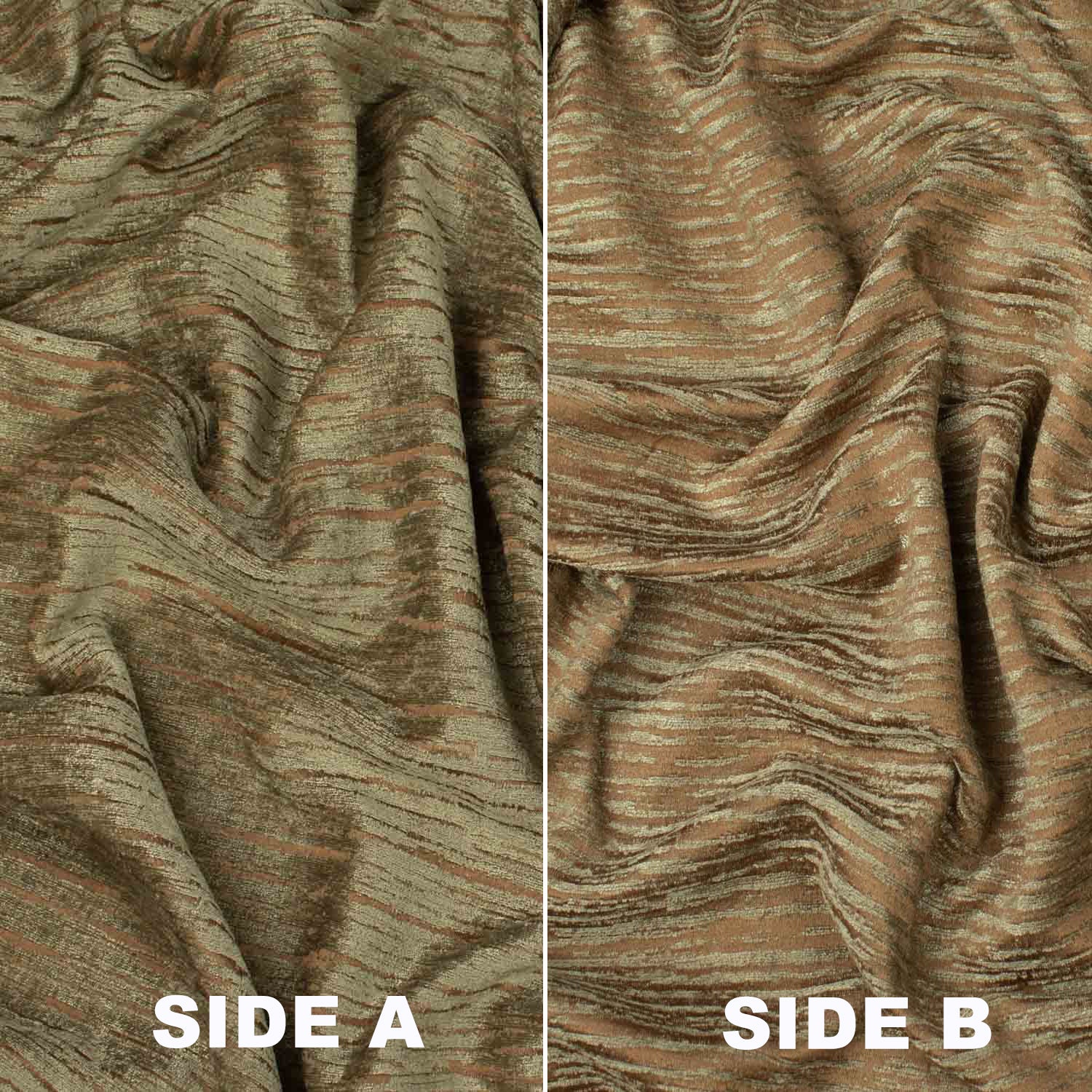 Stripe Look Chenille Curtaining/Upholster Reversible Velvet