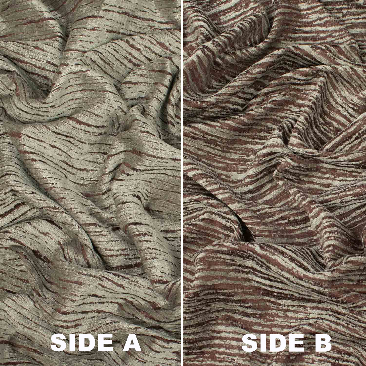 Stripe Look Chenille Curtaining/Upholster Reversible Velvet