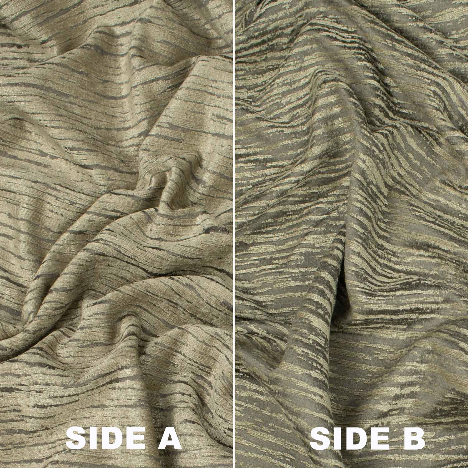 Stripe Look Chenille Curtaining/Upholster Reversible Velvet