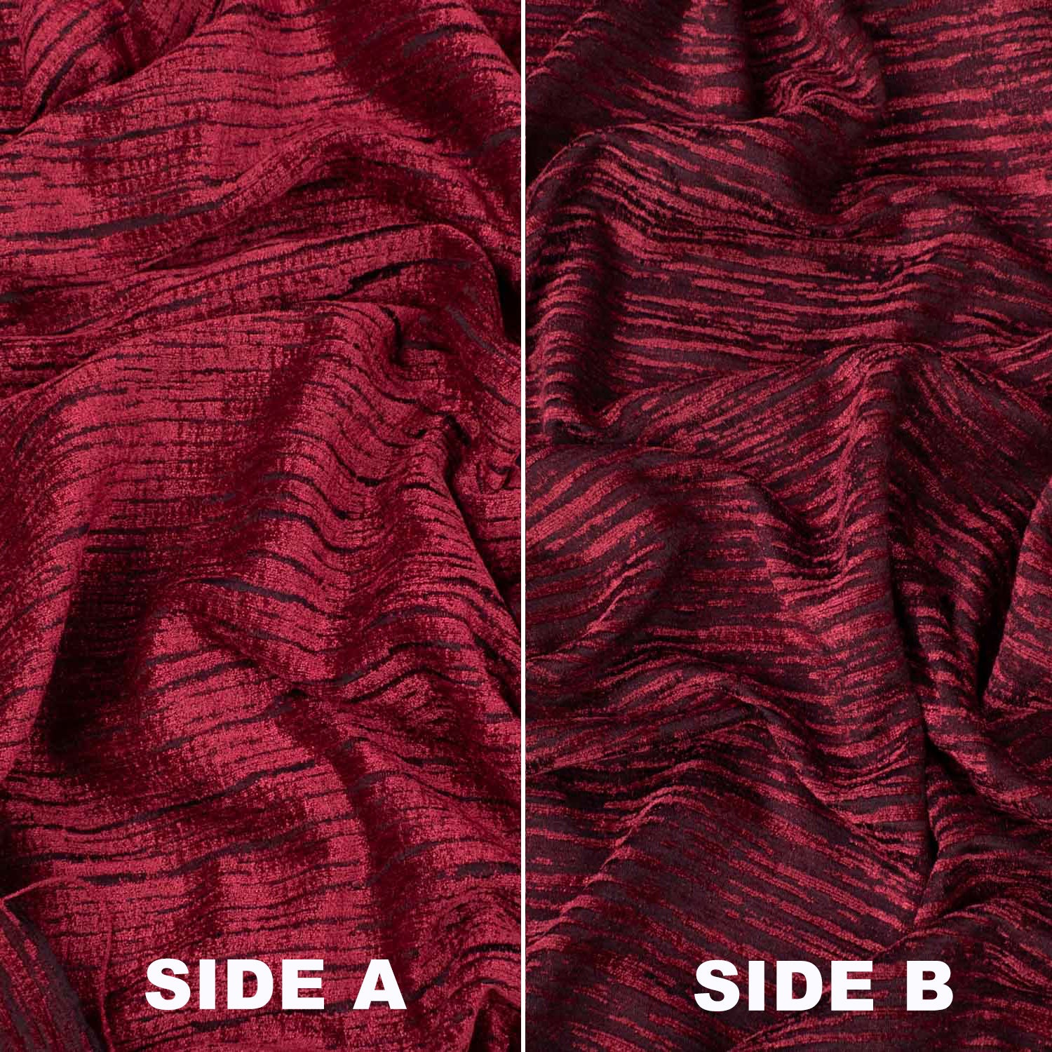 Stripe Look Chenille Curtaining/Upholster Reversible Velvet