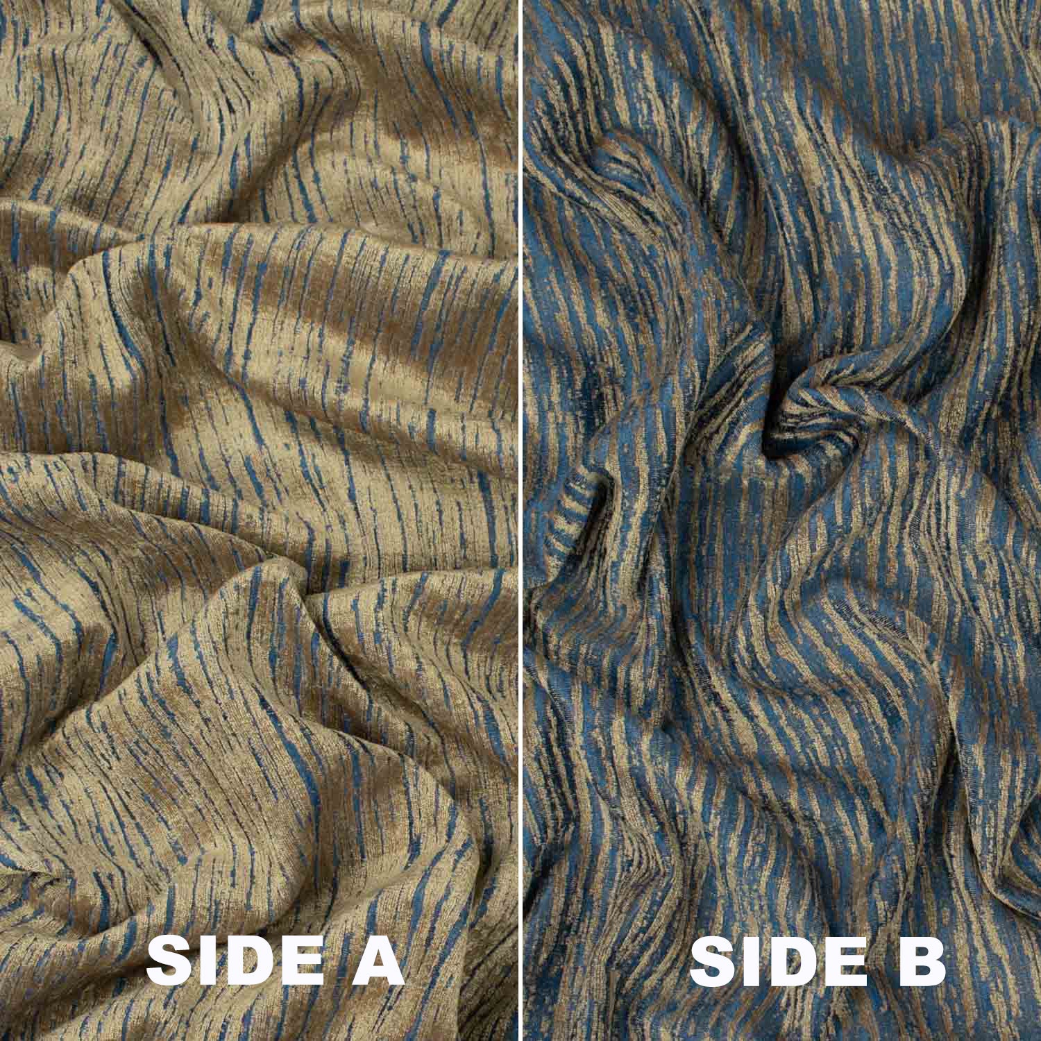 Stripe Look Chenille Curtaining/Upholster Reversible Velvet