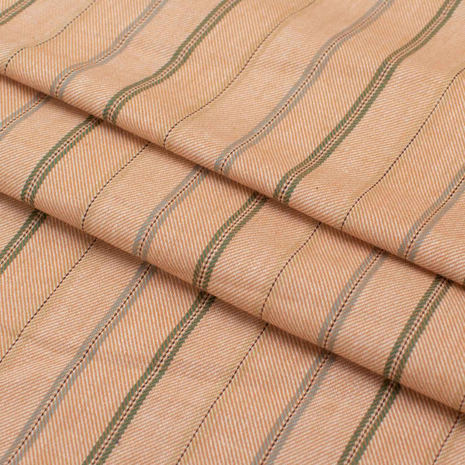 Stripe Shirting 120cm Design-1 Green & Orange