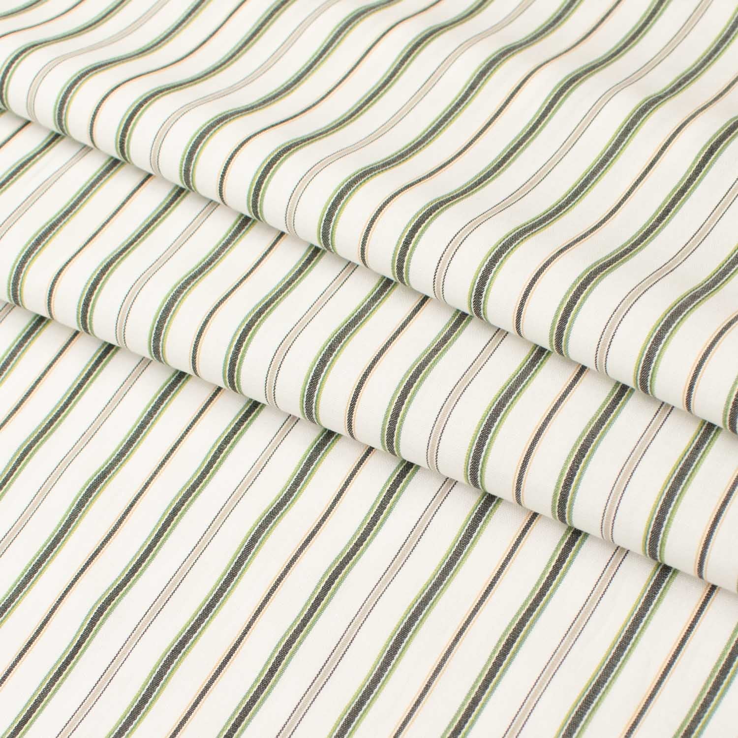 Stripe Shirting 150cm Design-4 Green & Brown