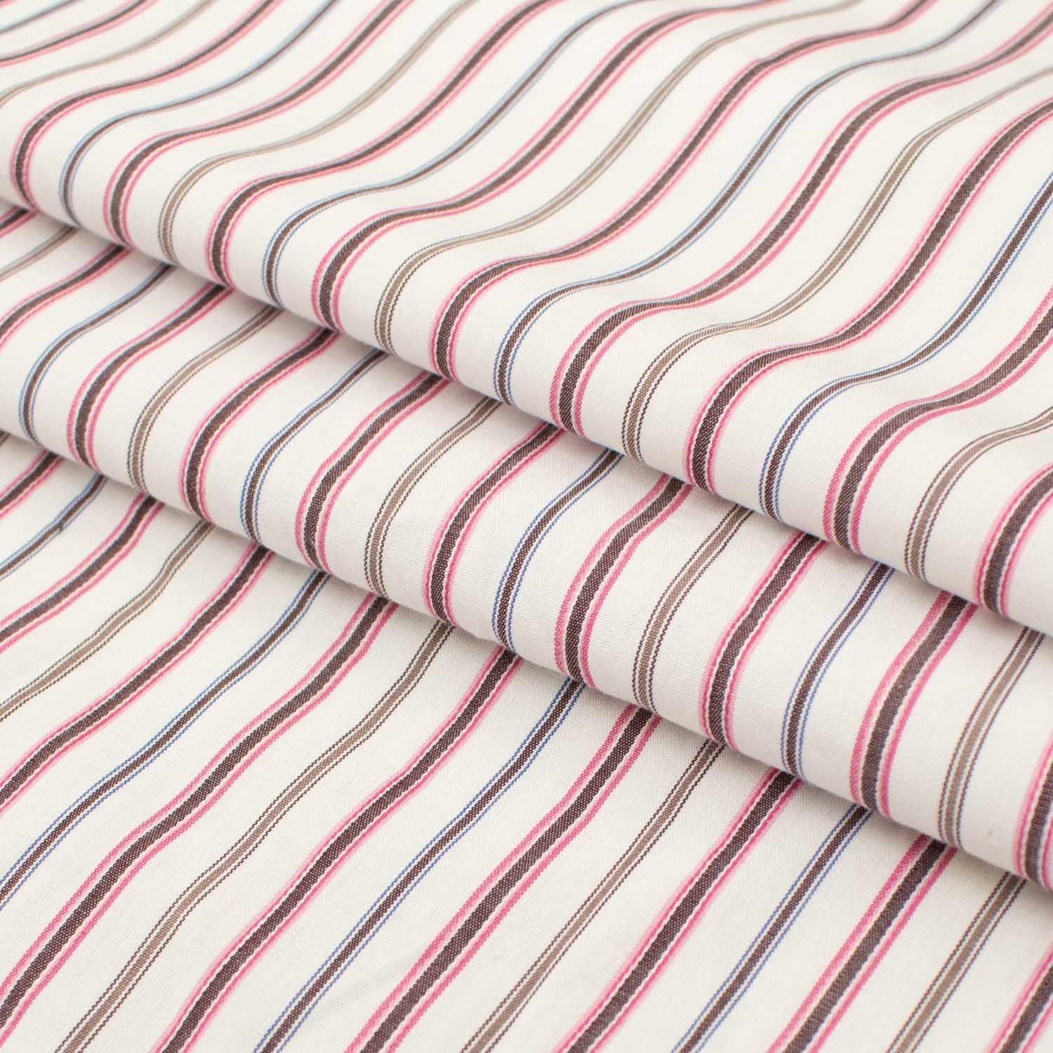 Stripe Shirting 150cm Design-1 Pink & Brown