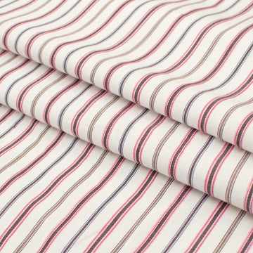 Stripe Shirting 150cm Design-1 Pink & Brown
