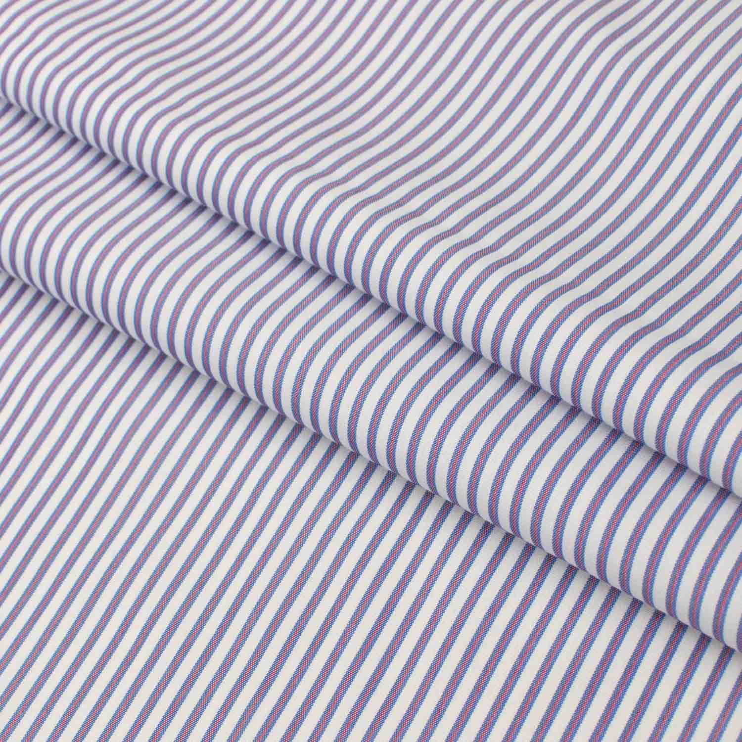Stripe Shirting 150cm Design-14 Red & Roayl