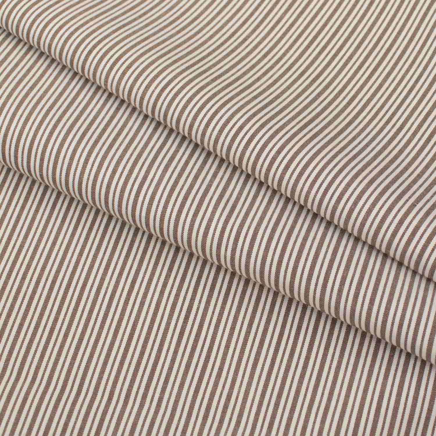 Stripe Shirting 150cm Design-16 Brown