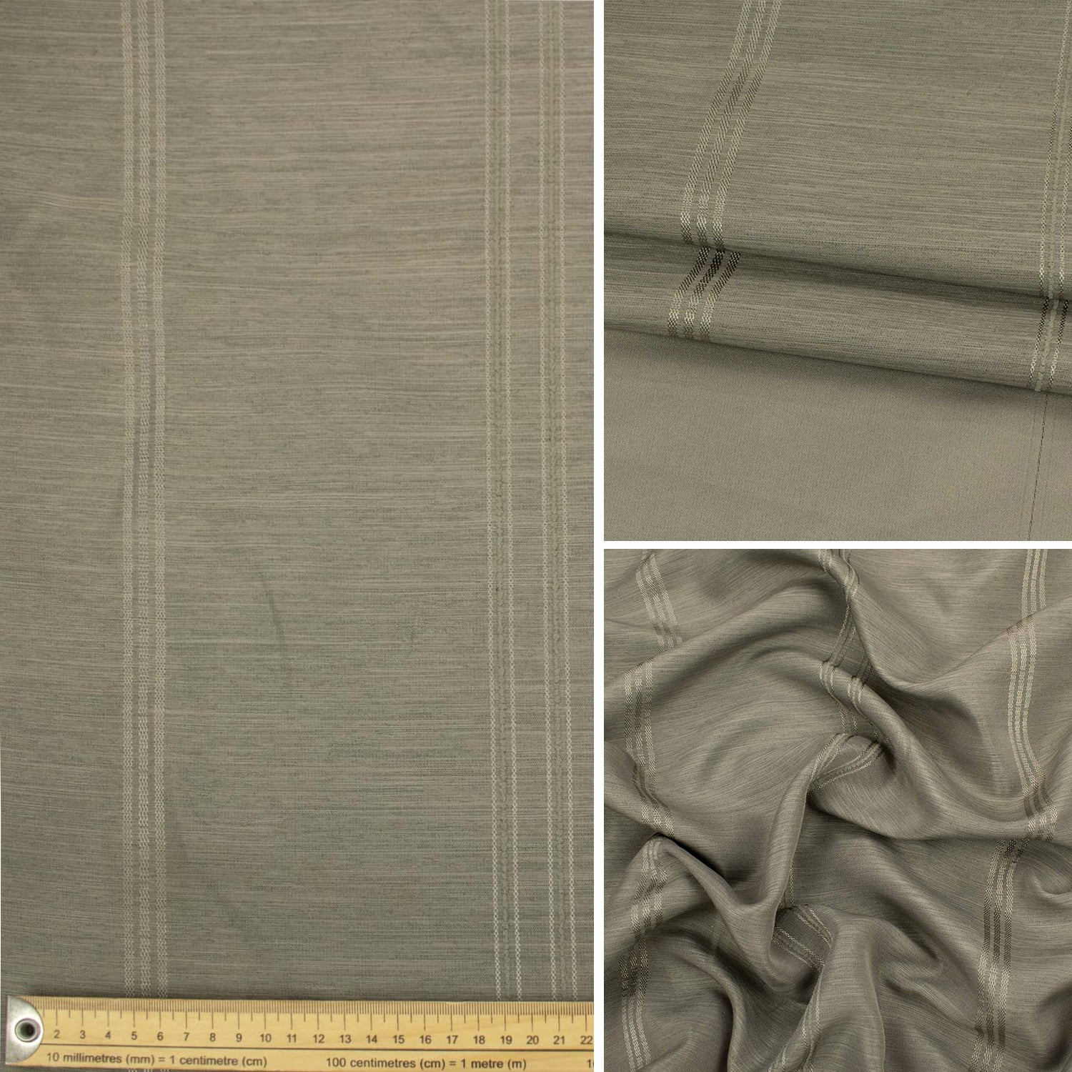 Textured Stripe Softweave Dim-Out Curtaining/Upholstery Fabric