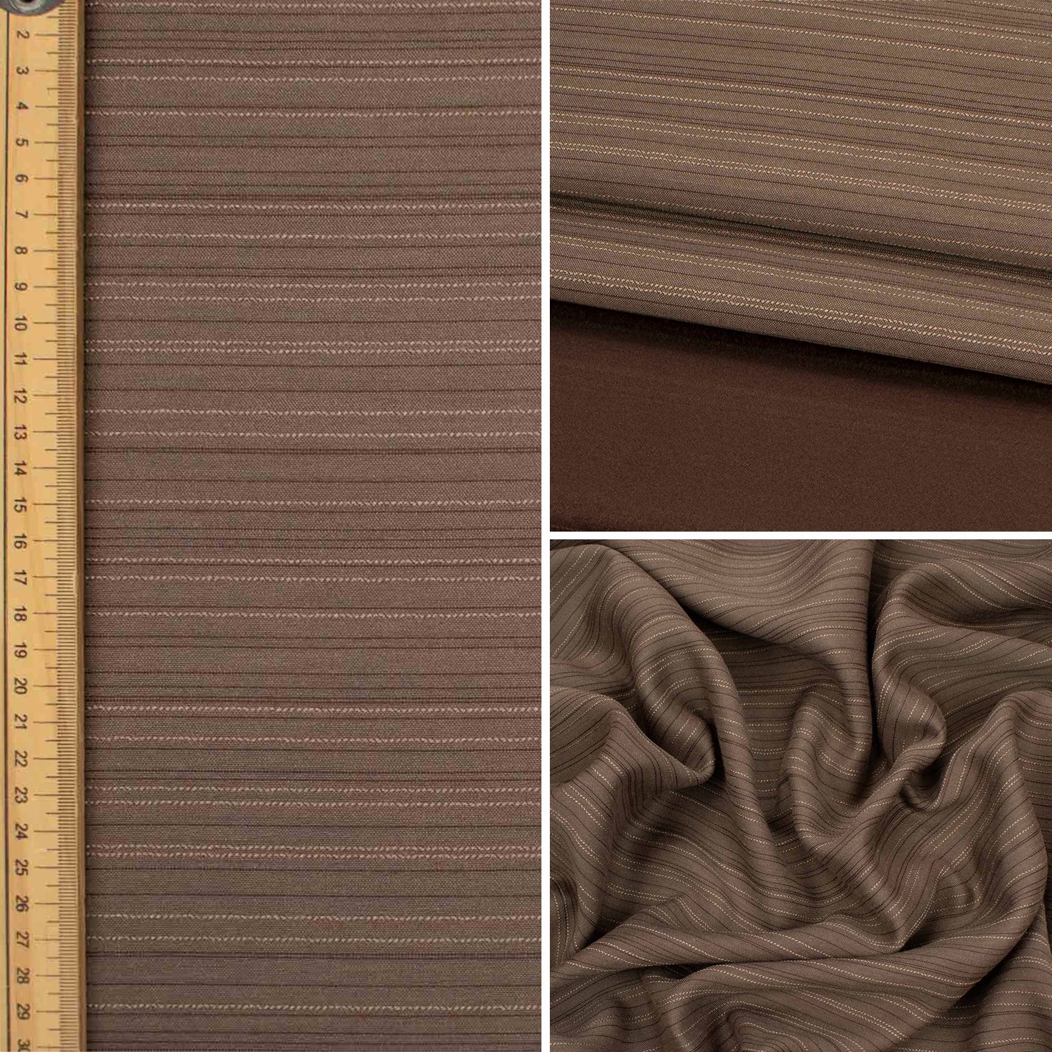 Textured Stripe Softweave Dim-Out Curtaining/Upholstery Fabric