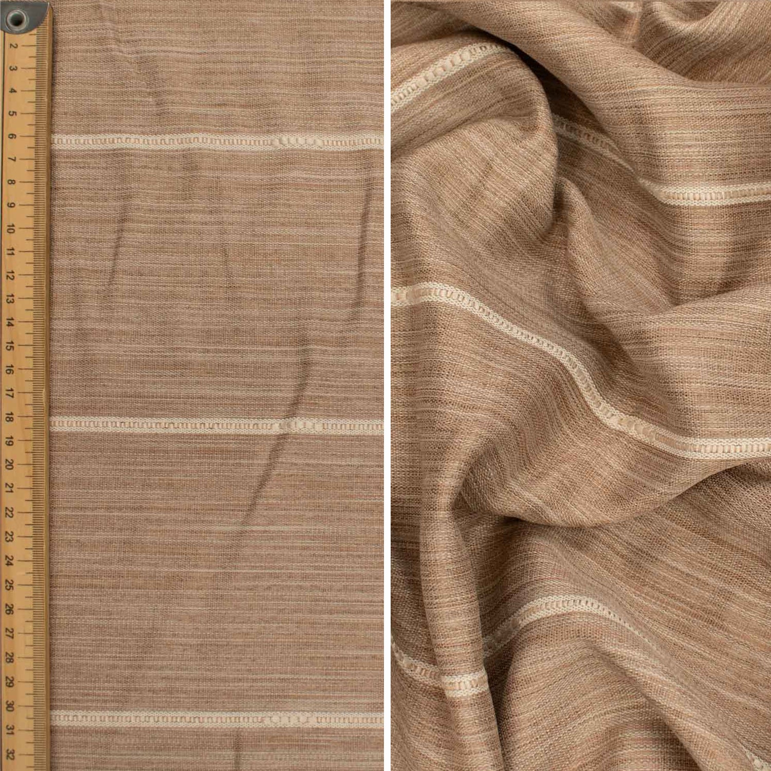 Textured Stripe Softweave Dim-Out Curtaining/Upholstery Fabric