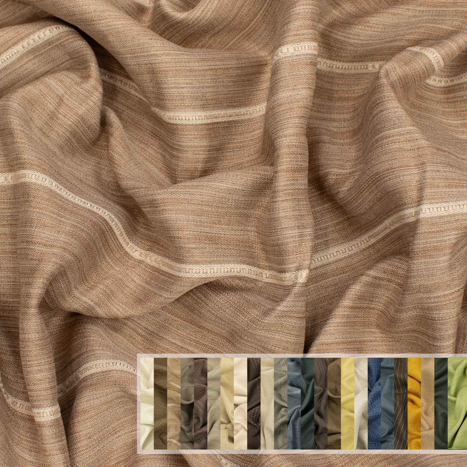 Textured Stripe Softweave Dim-Out Curtaining/Upholstery Fabric