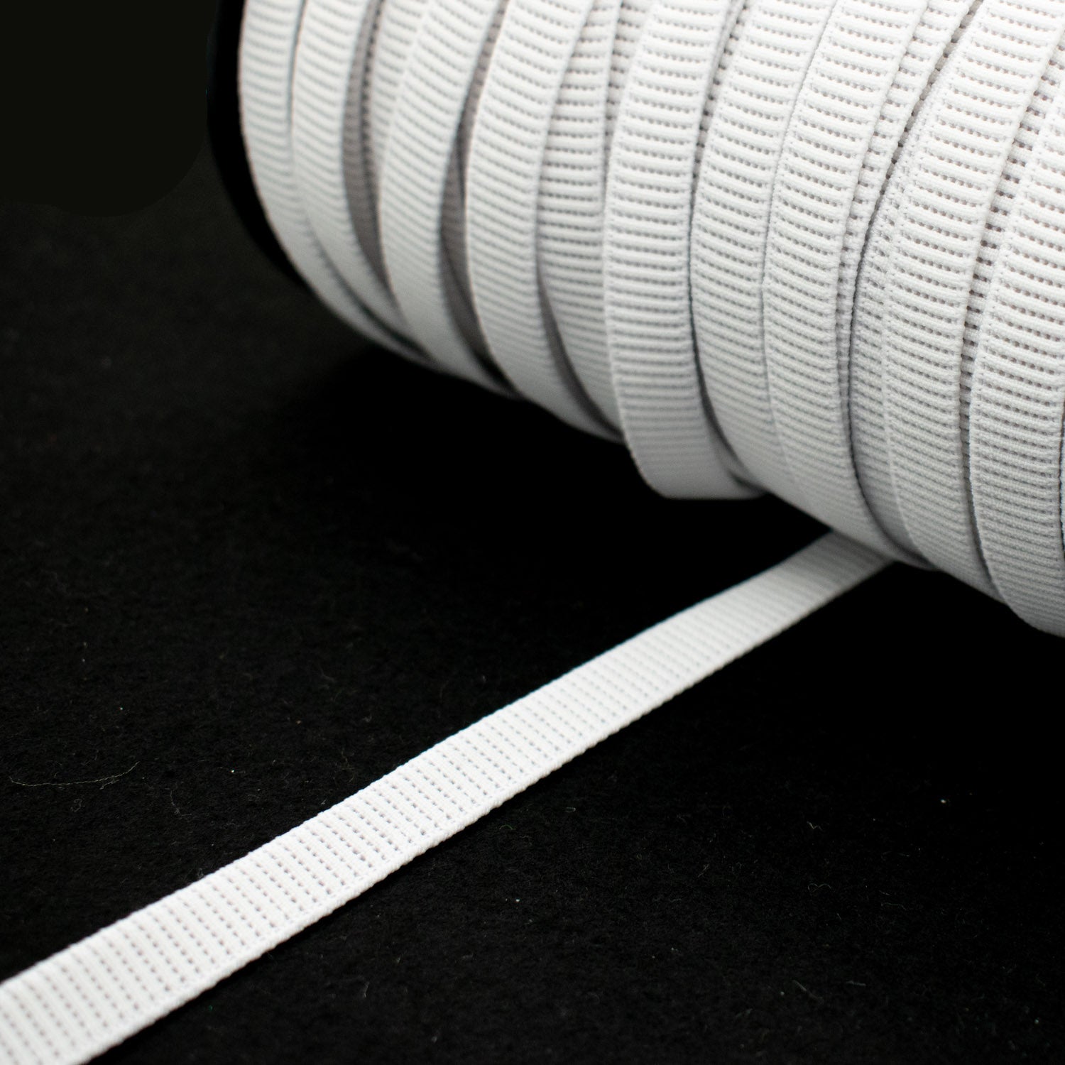 Sullivans Ribbed Non-Roll Elastic 12mm White