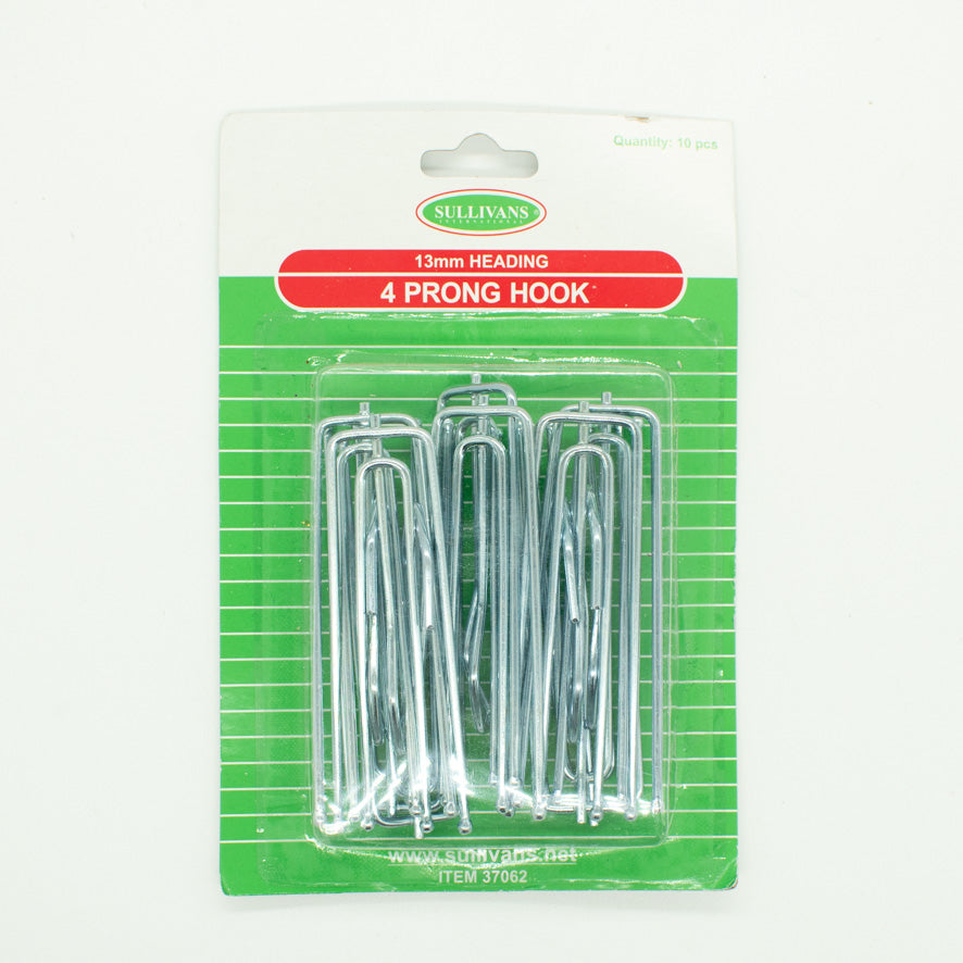 Sullivans 4 Prong Pinch Pleat Curtain Hooks 13mm Heading