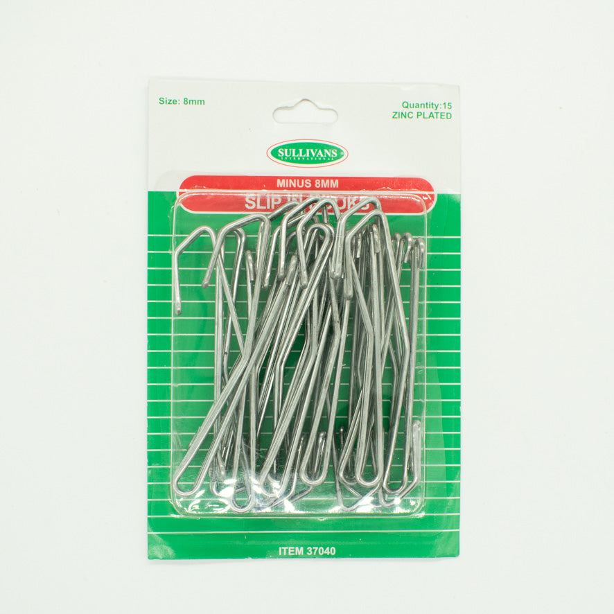 Sullivans 2 Prong Pinch Pleat Slip in Curtain Hooks Minus 8MM 15Pcs