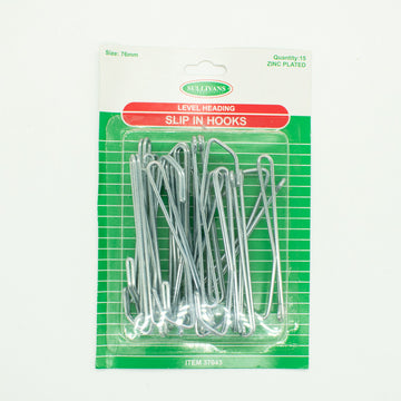 Sullivans 2 Prong Pinch Pleat Slip in Curtain Hooks Level Heading 15Pcs