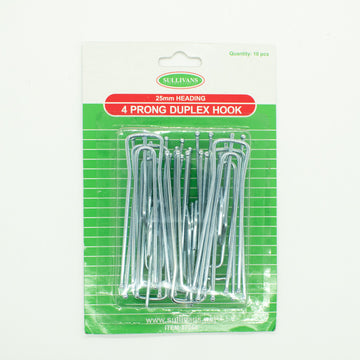 Sullivans 4 Prong Duplex Curtain Hook 25mm Heading 10pcs