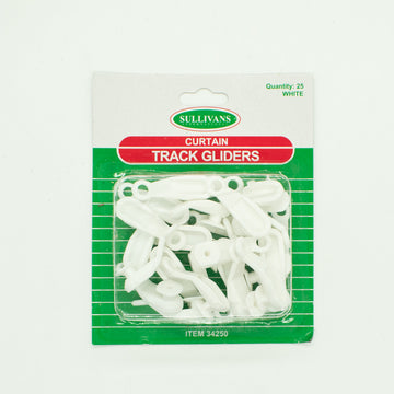 Sullivans Curtain Track Gliders 25Pcs White
