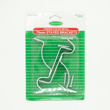 Sullivans Curtain Rod Support 75mm Stay Brackets