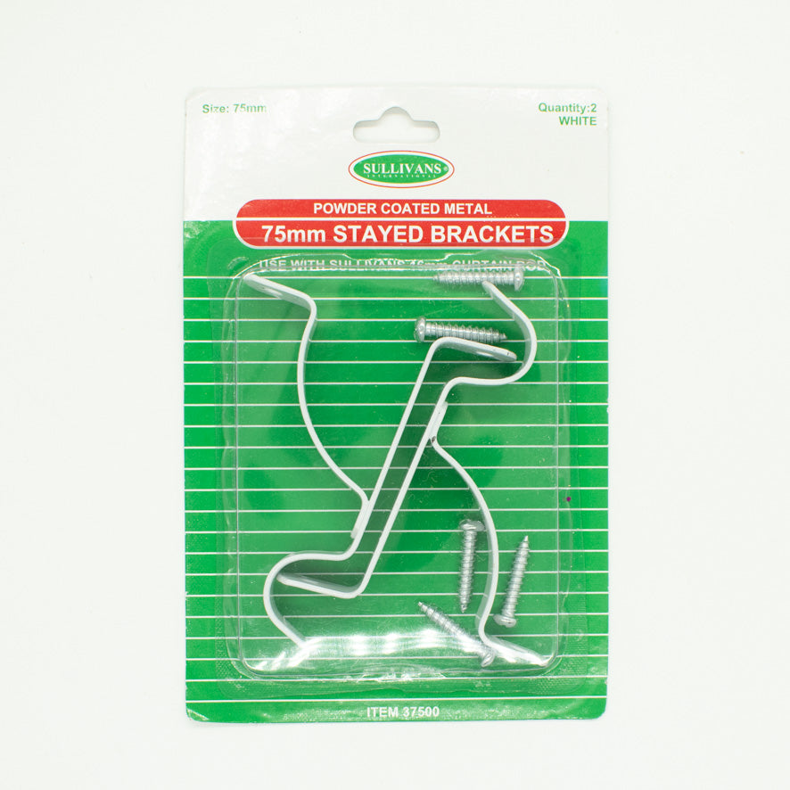 Sullivans Curtain Rod Support 75mm Stay Brackets