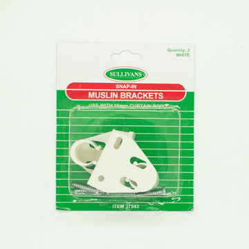 Sullivans Curtain Plastic Muslin Bracket - White 16mm