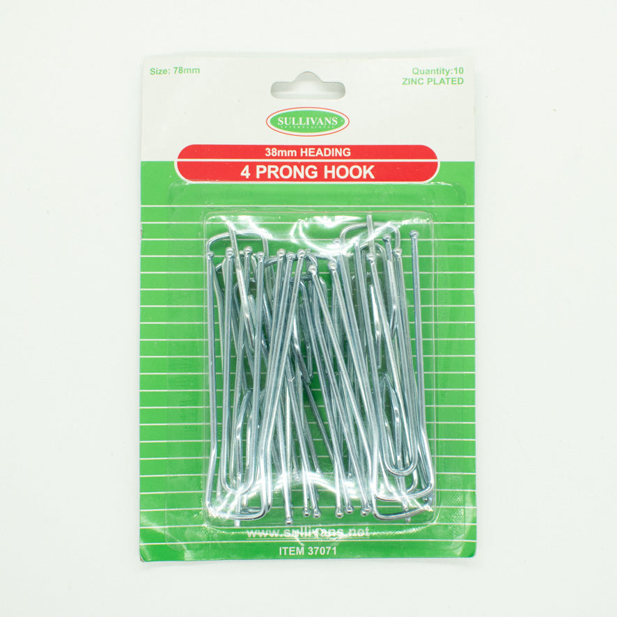Sullivans 4 Prong Curtain Hook 38mm Heading 10pcs