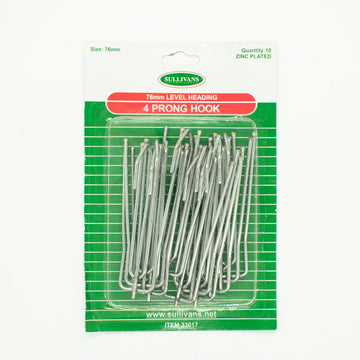 Sullivans 4 Prong Curtain Hook 76mm Level Heading 10pcs