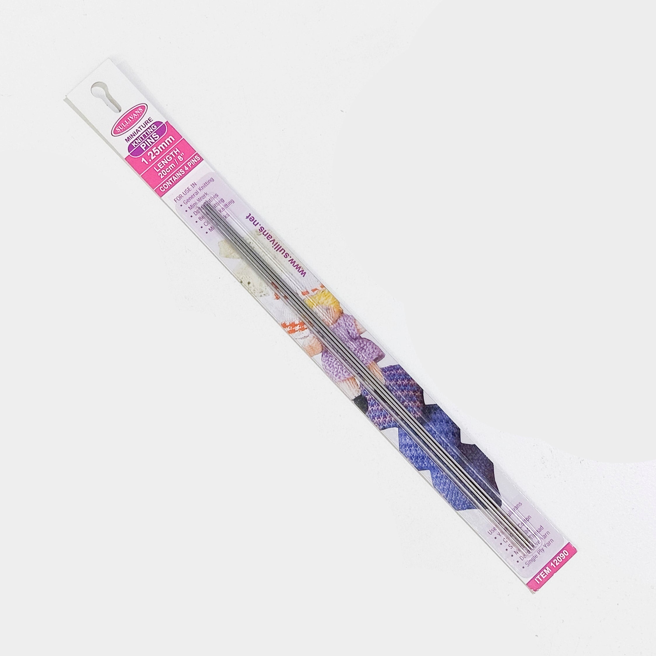 Sullivans Miniature Knitting Pins 20cm - 4Pcs