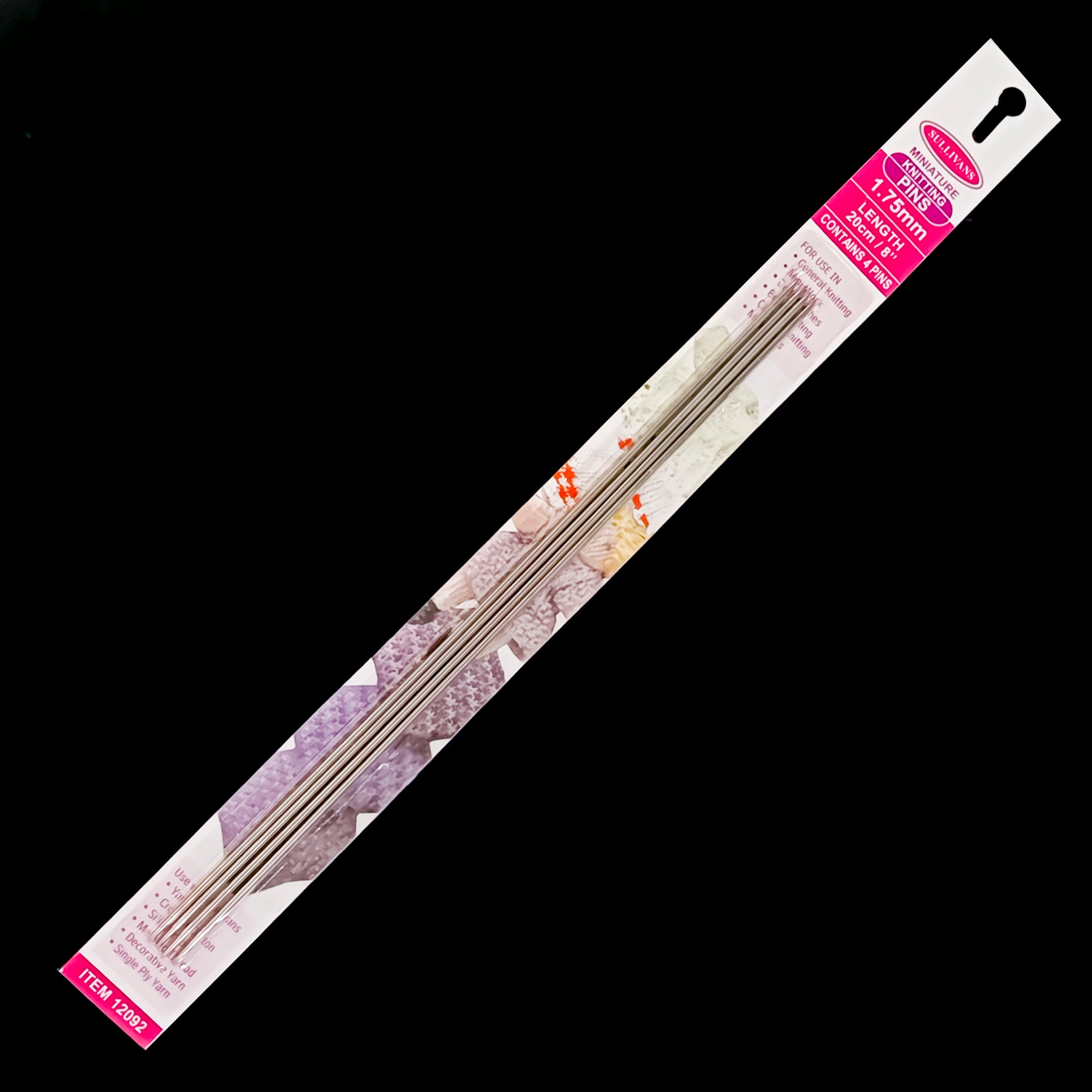 Sullivans Miniature Knitting Pins 20cm - 4Pcs