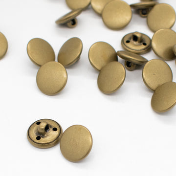 15mm Mat Brass Metal Shank Button