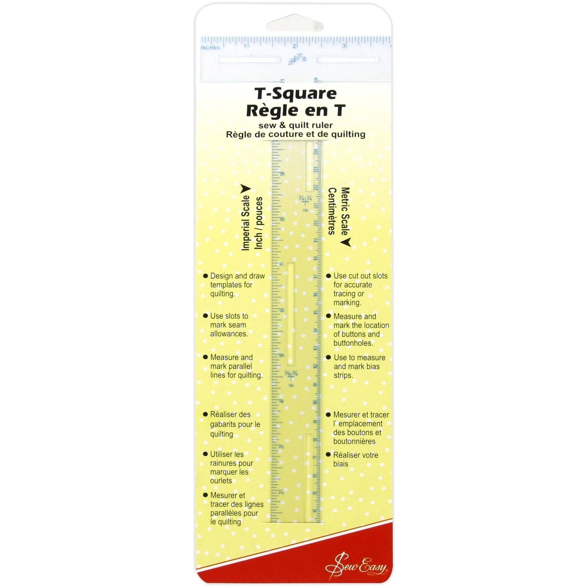 Sew Easy T-Square Quilters Ruler Flexible 30cm 12"