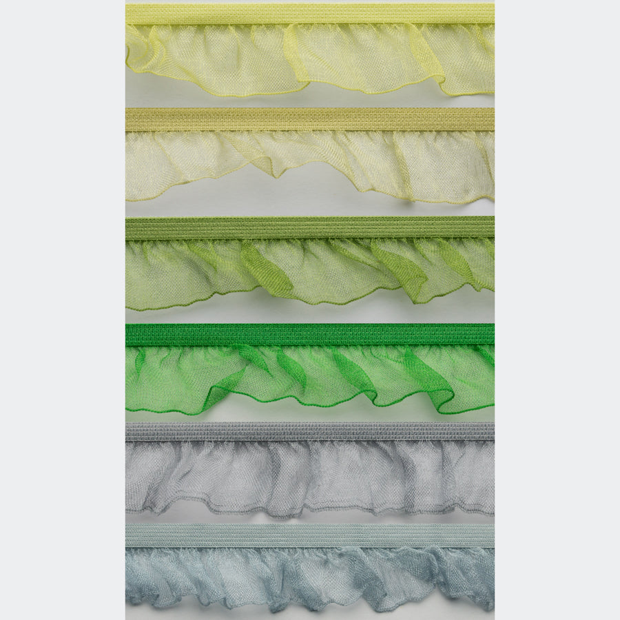 Frilled Organza Elastic Lace Trim 25mm - Design 1