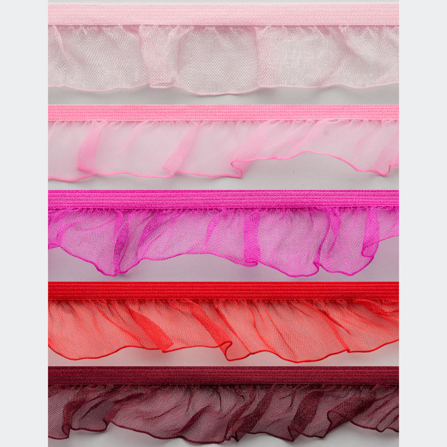 Frilled Organza Elastic Lace Trim 25mm - Design 1