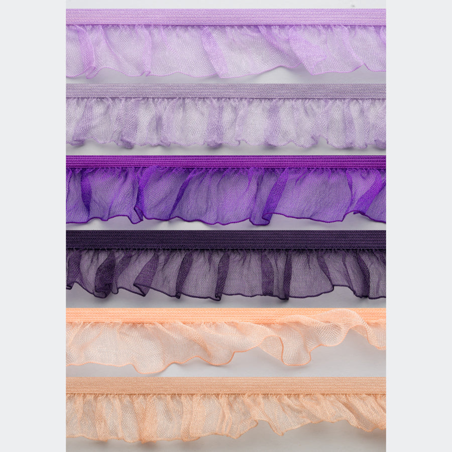 Frilled Organza Elastic Lace Trim 25mm - Design 1