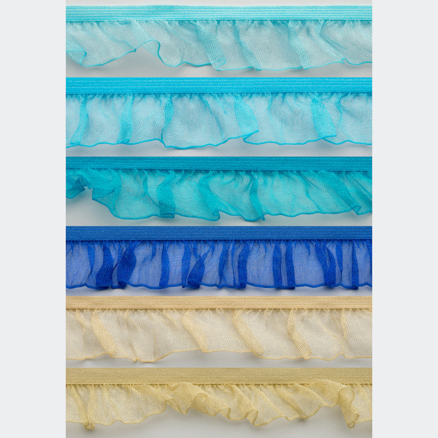 Frilled Organza Elastic Lace Trim 25mm - Design 1