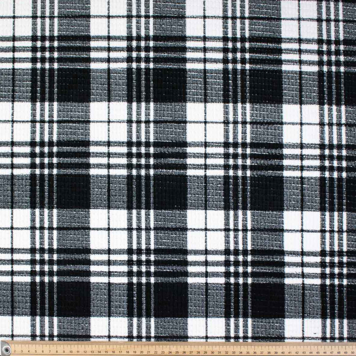 Soft Textured Woven Plaid Check - White & Black Classic Check Suiting