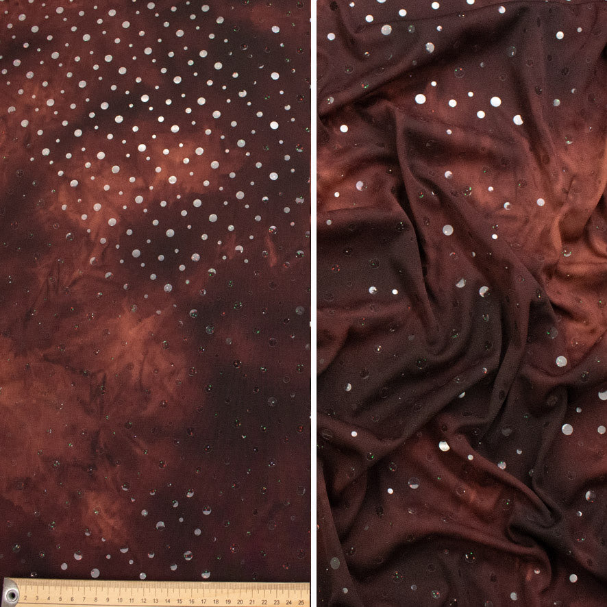 Tie Dye Glitter Sequin Dots 2-Way Stretch Knit