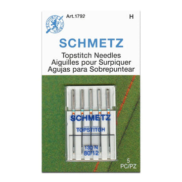 Schmetz Sewing Machine Needles Topstitch 80/12 - 5 Per Cassette