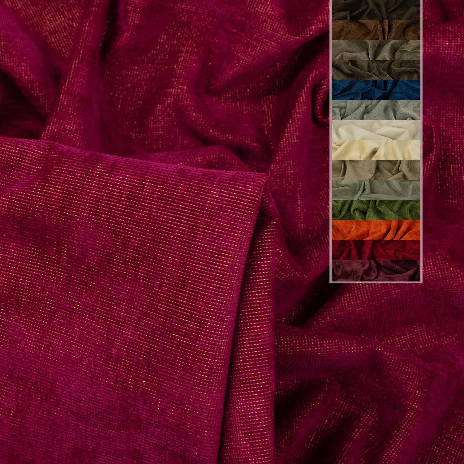 Triumph by Zepel - Curtaining/Upholstery Glitter Textured Heavy Chenille Canvas