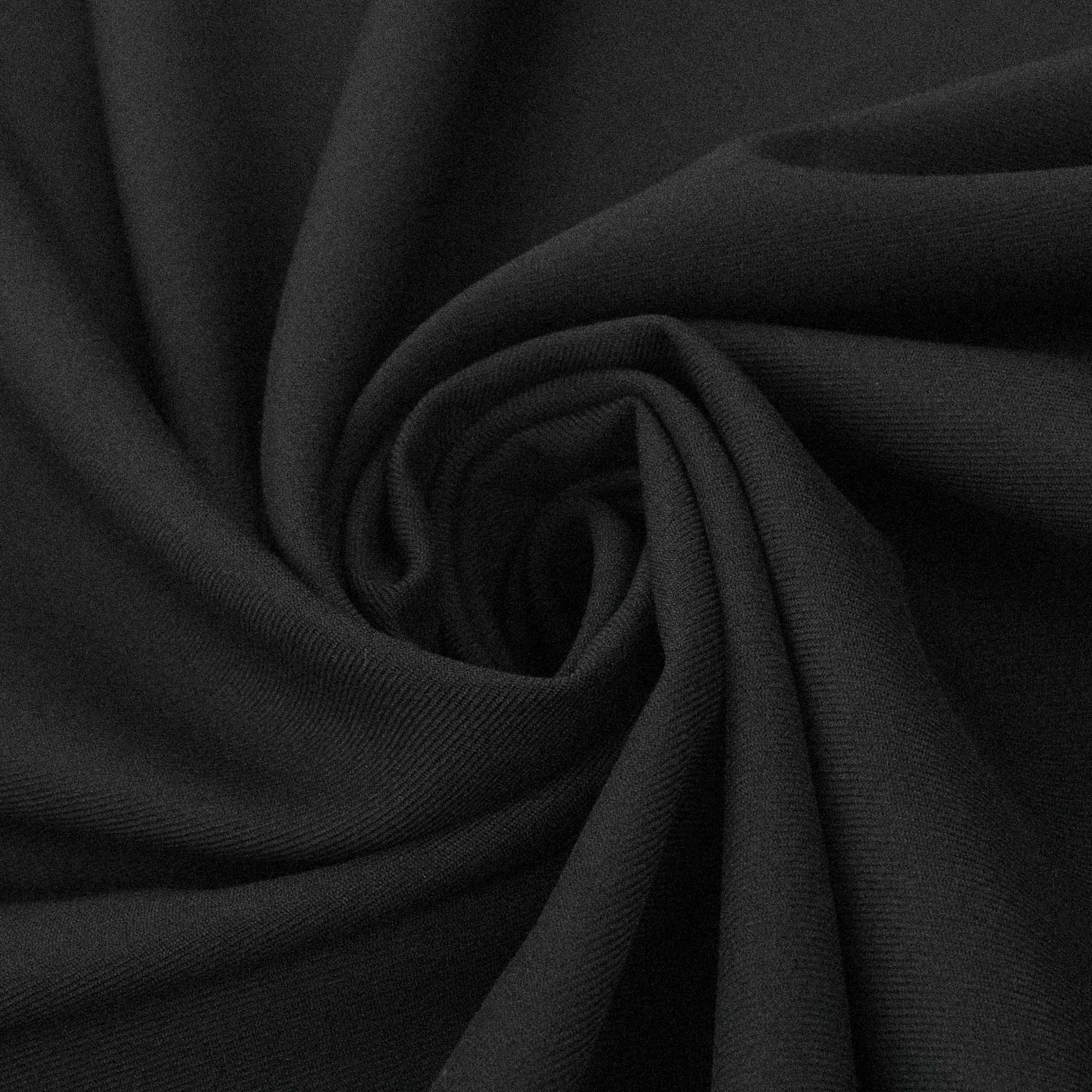 Japanese Twill Wool Suiting Medium Weight Design-25 Black