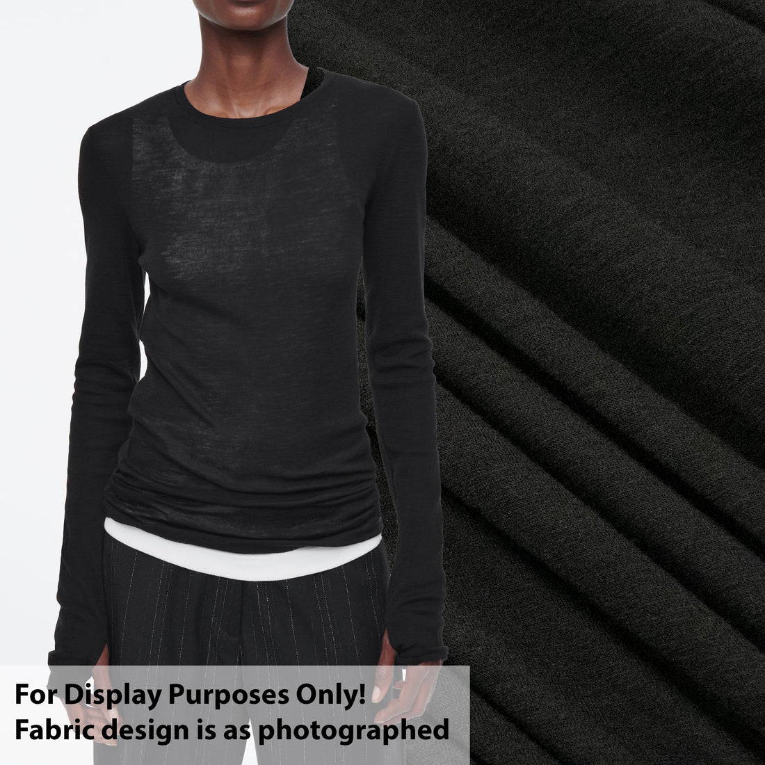 Ultra-Fine Merino Wool Jersey Knit Charcoal