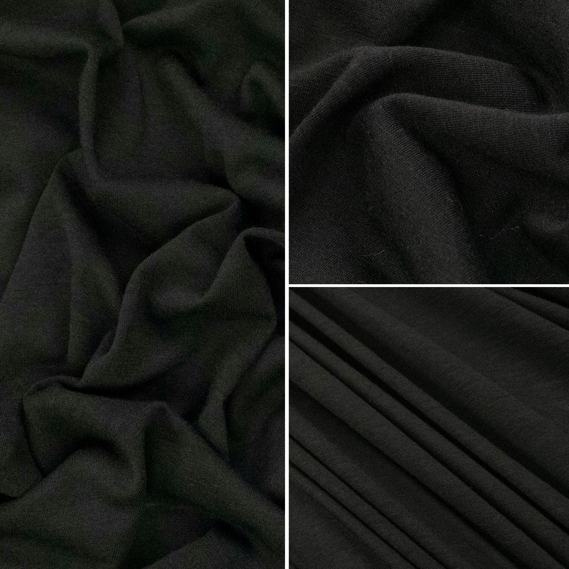 Ultra-Fine Merino Wool Jersey Knit Charcoal