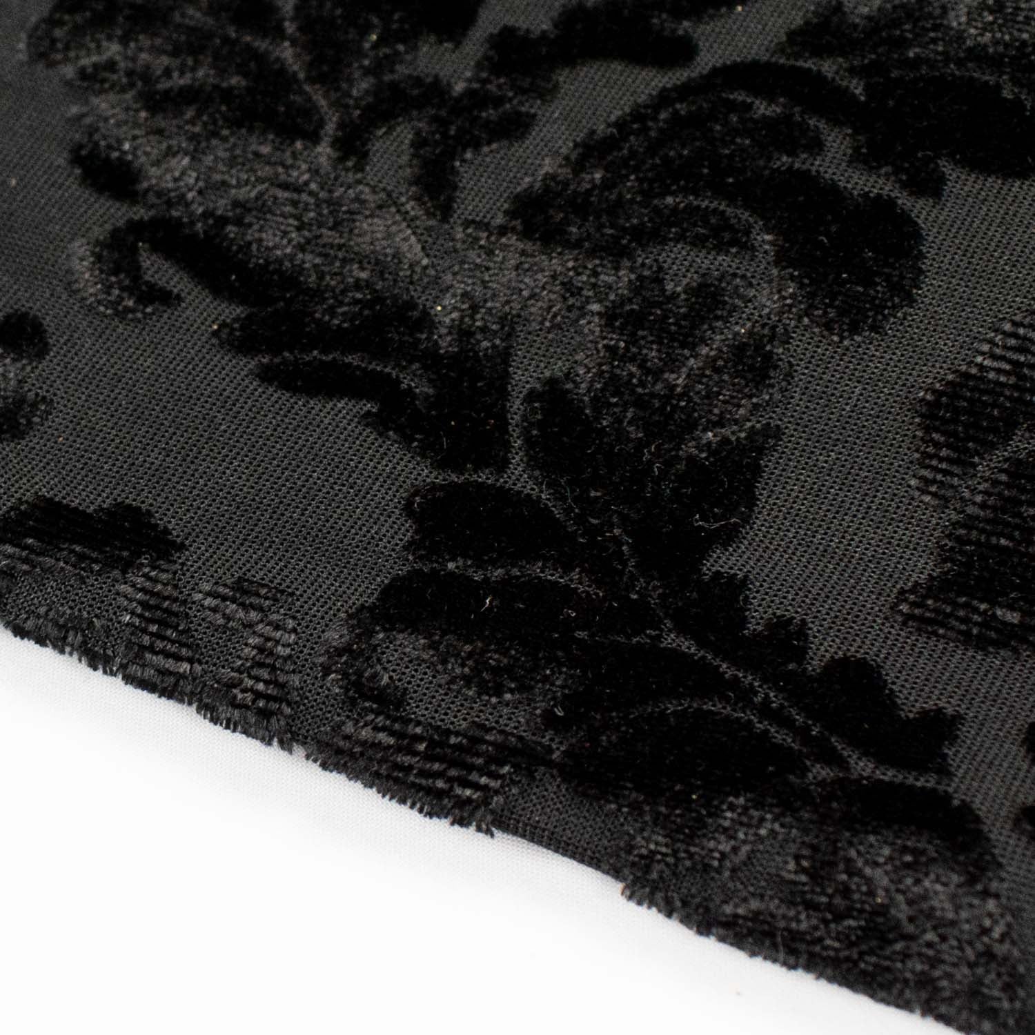 Floral Vines Velvet Burnout Black