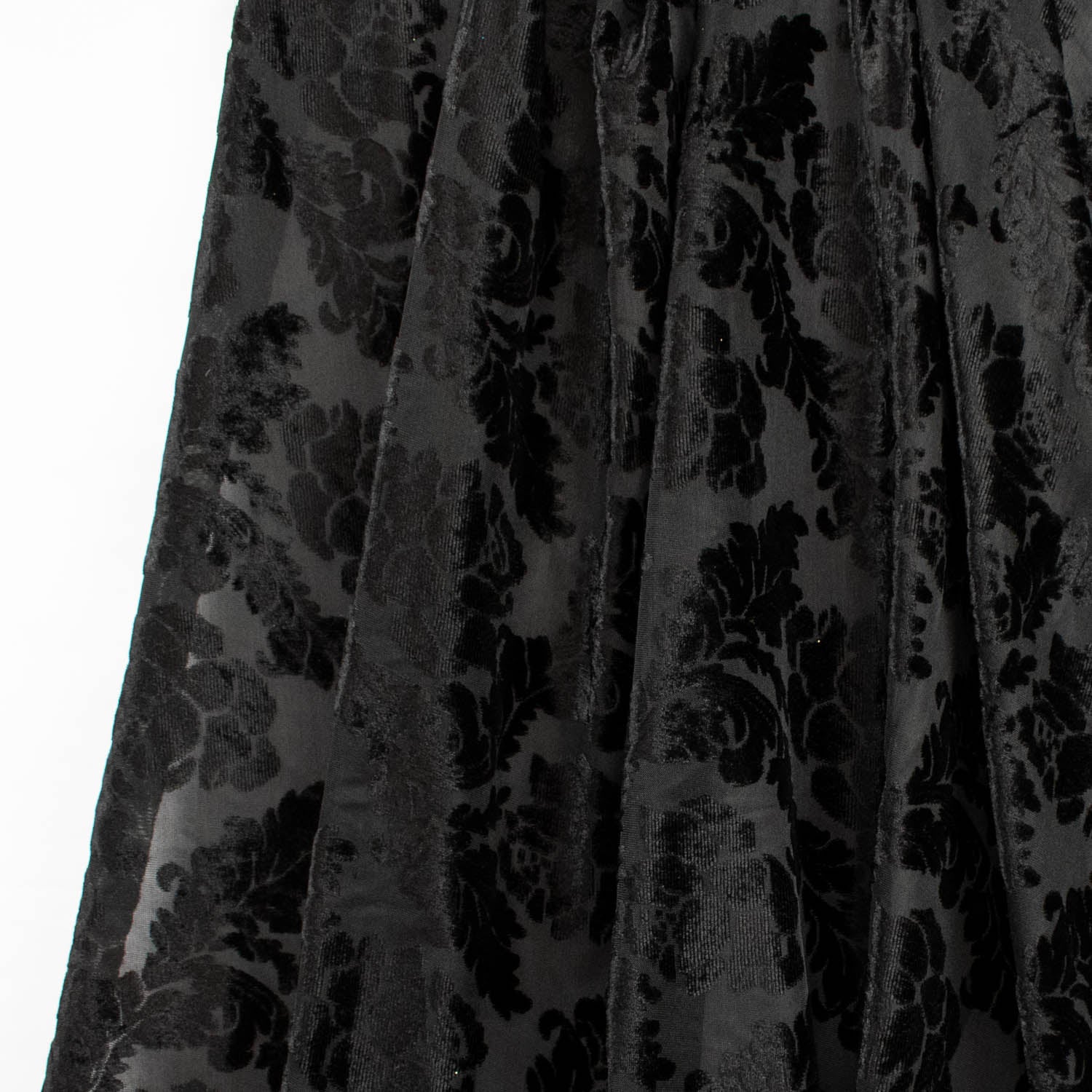 Floral Vines Velvet Burnout Black