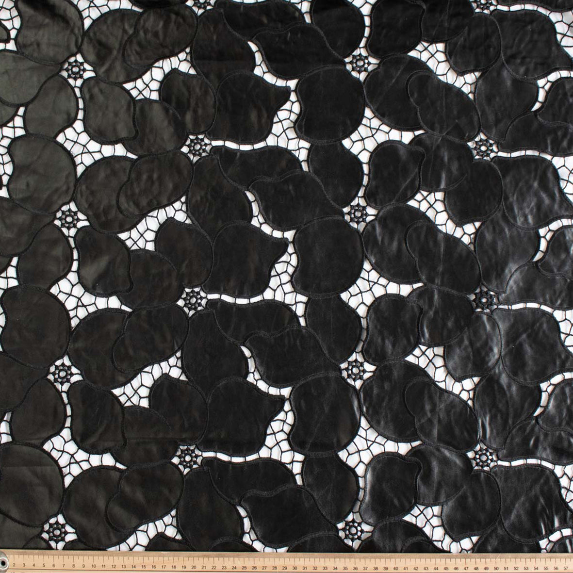 Bold Floral Cutwork Faux Leather Vinyl Burnout Appliqué